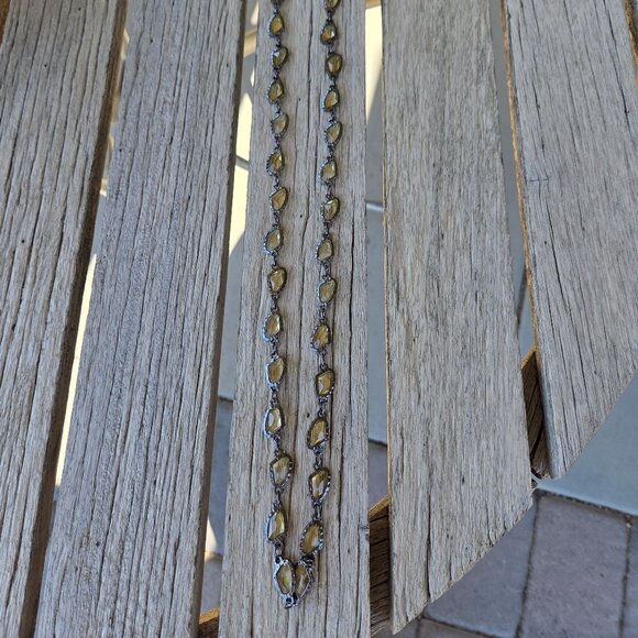 Chico's Art Deco Style Gunmetal Necklace with Large Rhinestones - Picture 2 of 5